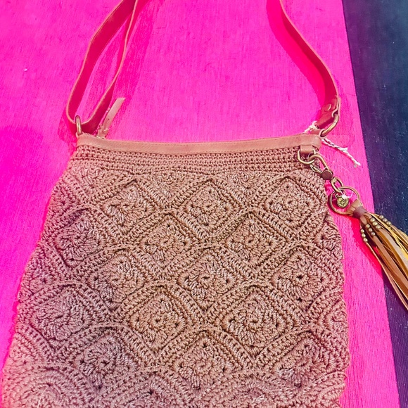 The Sak Handcrafted Crochet brown Crossbody - Picture 12 of 15